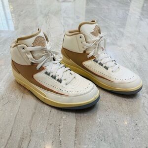 Nike Women's Air Jordan White and Tan Sneakers